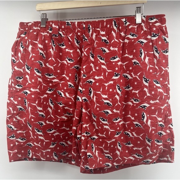 Columbia Other - Columbia PFG Backcast II Shorts XXL Patriotic Fish Flags Swim Trunks Fishing